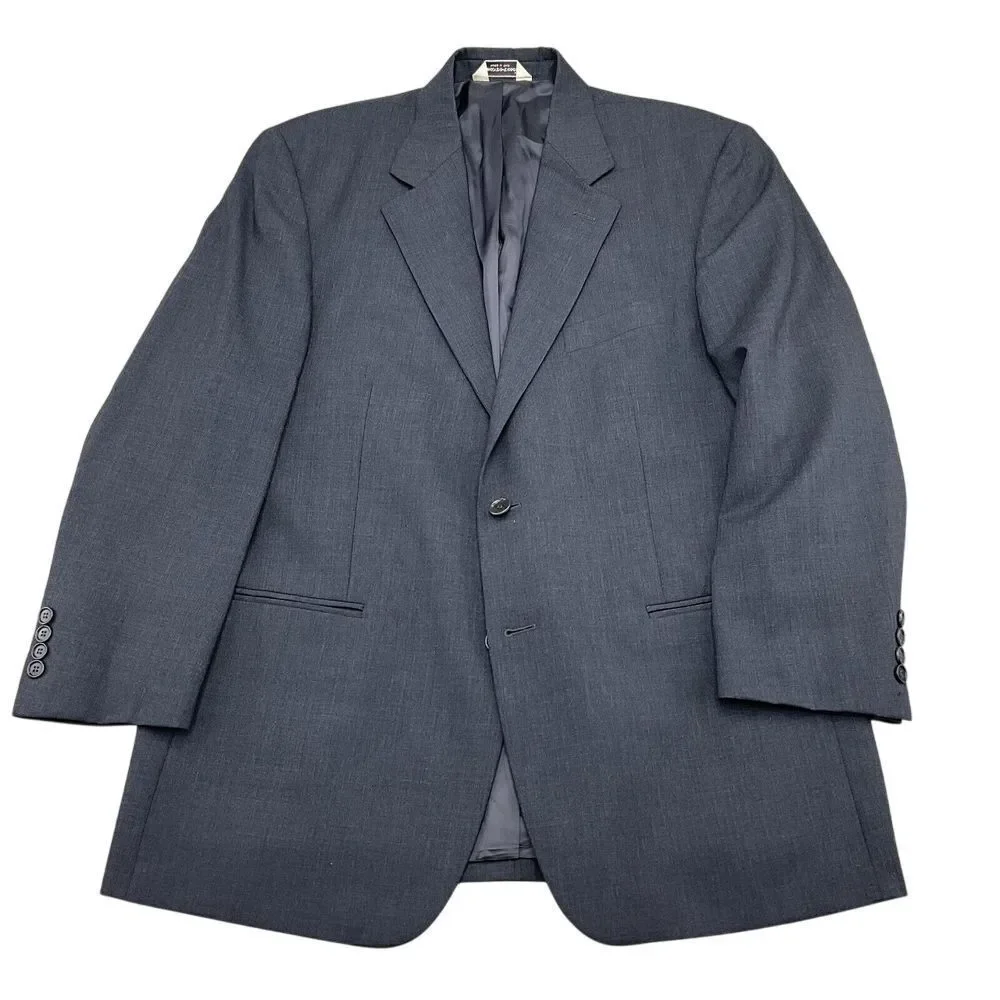 Pronto Uomo‎ Italian Lessona Natural Stretch Gray Wool Blazer Sport Coat
